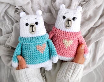 Bear in sweater CROCHET PATTERN / Amigurumi teddy bear PDF English pattern