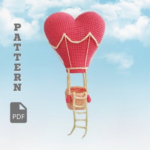 Hot Air Balloon crochet pattern | Baby Mobile PDF pattern | Heart the Hot Air Balloon