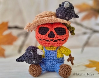 CROCHET PATTERN Pumpkin Scarecrow / Crochet Creepy Scarecrow PDF English pattern /  Halloween doll amigurumi pattern