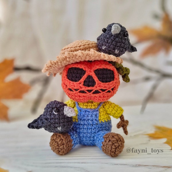 MODÈLE CROCHET Épouvantail citrouille / Crochet Épouvantail effrayant PDF Modèle anglais / Modèle amigurumi poupée Halloween