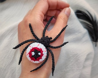 Eye Spider CROCHET PATTERN / Crochet spider broch PDF English pattern /  Halloween amigurumi pattern