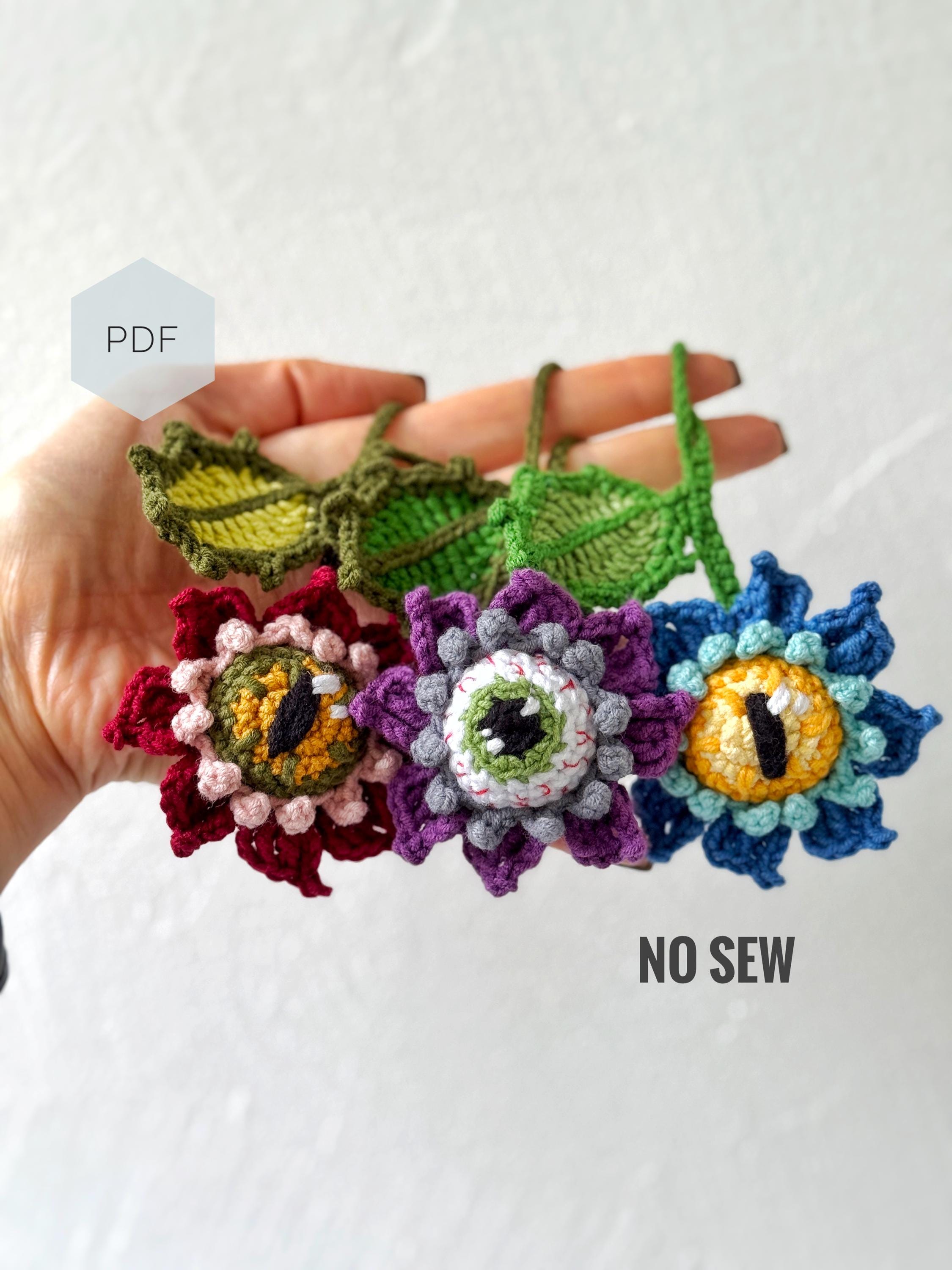 Eye Flower Crochet Keychain Pattern
