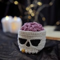 Brainy skull coaster set CROCHET PATTERN / Skull coaster PDF English pattern /  Halloween coaster set crochet pattern product logo
