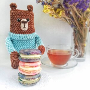 Bear in sweater CROCHET PATTERN / Amigurumi teddy bear PDF English pattern image 9