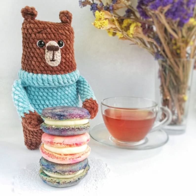 Bear in sweater CROCHET PATTERN / Amigurumi teddy bear PDF English pattern image 9