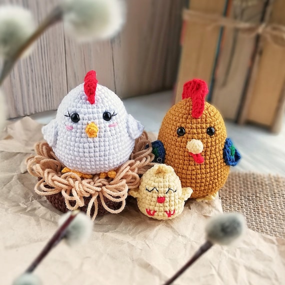 Chicken Family Crochet Pattern Amigurumi Chicken Rooster - Etsy Canada