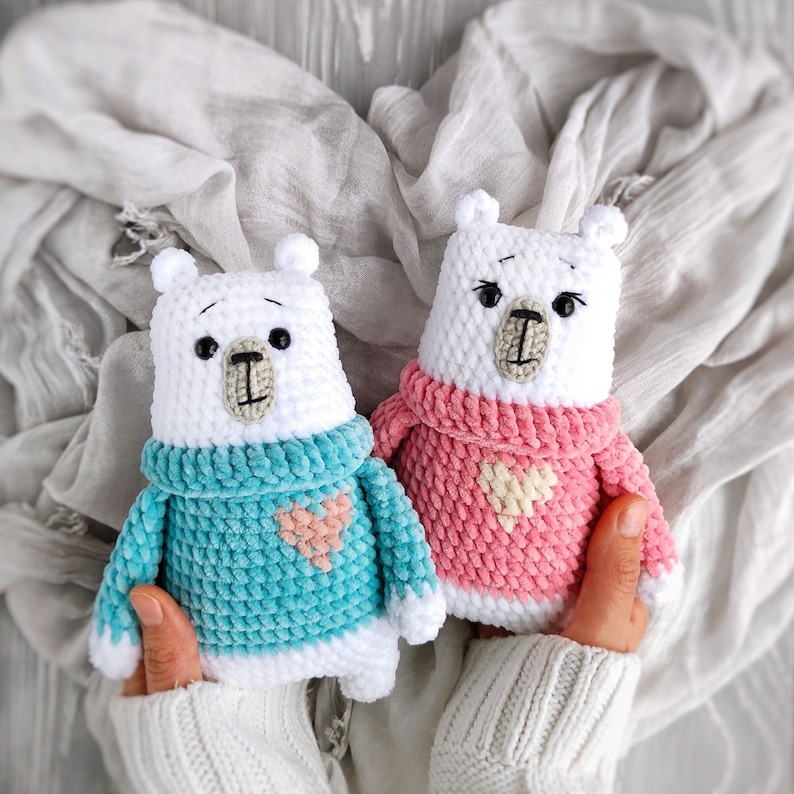 Bear in sweater CROCHET PATTERN / Amigurumi teddy bear PDF English pattern image 1