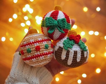 Crochet Christmas Baubles Pattern: Amigurumi Ornaments (PDF Pattern)