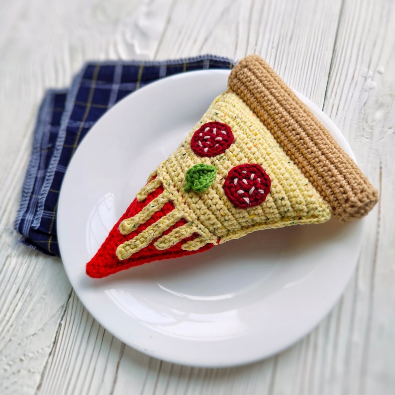 Skull pizza CROCHET PATTERN / Amigurumi pizza PDF English pattern / Halloween toy pattern / Crochet food pattern image 8