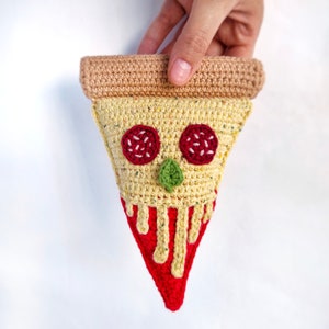 Skull pizza CROCHET PATTERN / Amigurumi pizza PDF English pattern / Halloween toy pattern / Crochet food pattern image 7