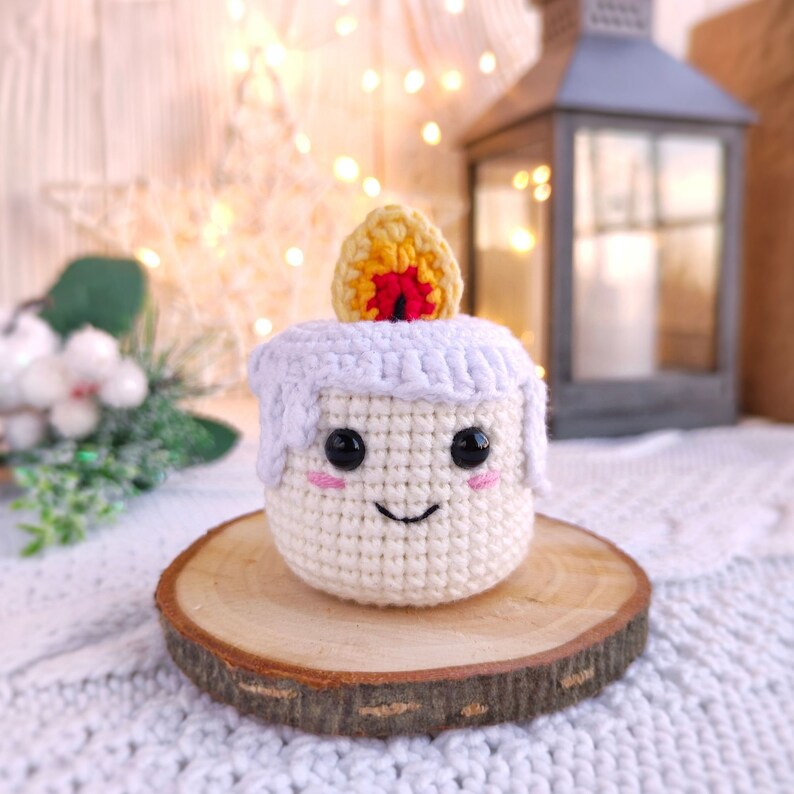 Christmas ornaments CROCHET PATTERN Amigurumi Christmas PDF pattern English crochet pattern set of 3: candle, bell, gift box image 5