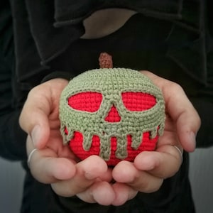 Poisoned apple crochet pattern / Amigurumi apple PDF English pattern / Halloween toy pattern image 5
