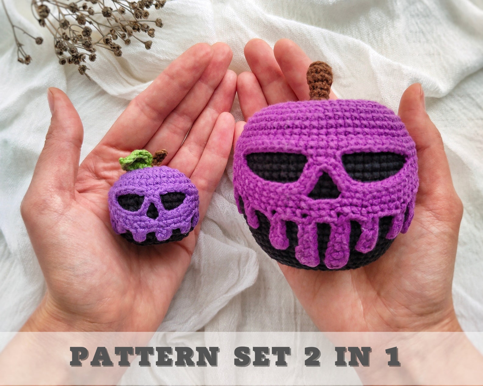 Big Mini Poisoned Apple Crochet Pattern SET 2 in 1/ Etsy