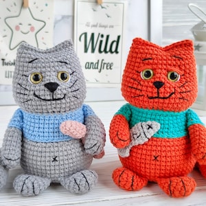 Fat cat CROCHET PATTERN / Amigurumi cats PDF English pattern /  Crochet kittens pattern