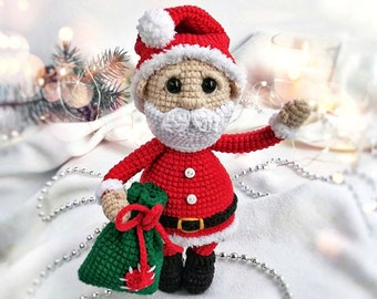 Patrón de crochet de Papá Noel. Amigurumi Papá Noel. Patrón inglés de Papá Noel en crochet PDF