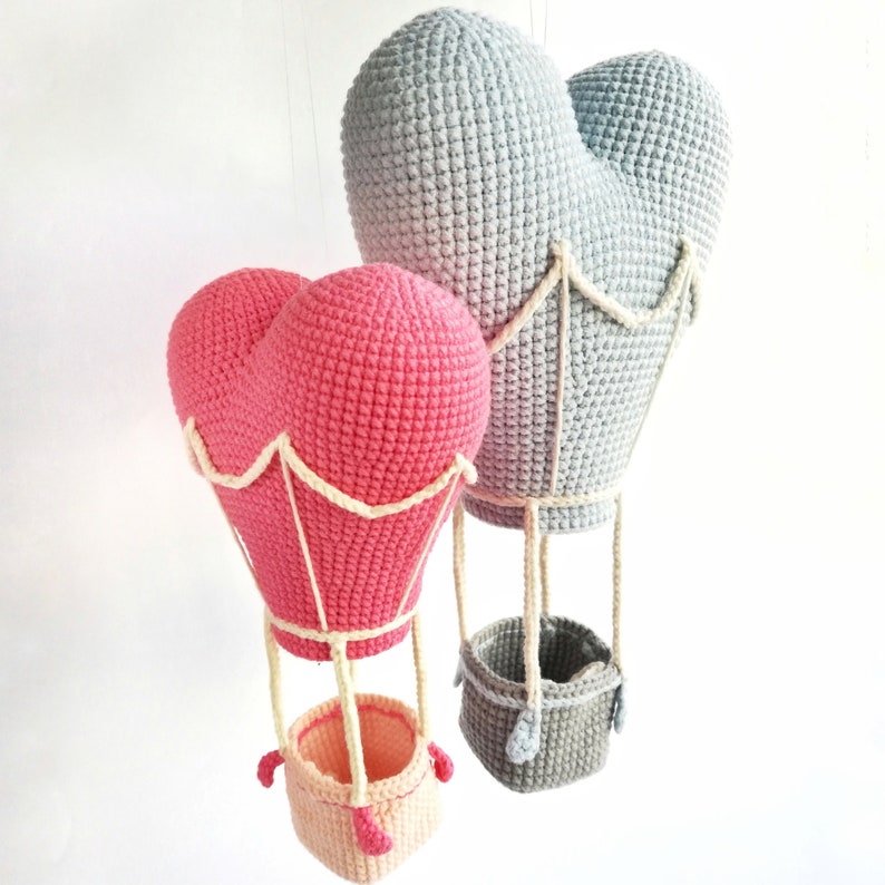 Hot Air Balloon crochet pattern Baby Mobile PDF pattern Heart the Hot Air Balloon image 6