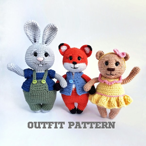 Crochet Pattern Toy Outfit | ONLY CLOTHES |  Costume for Cute Waddles