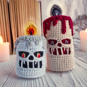 Halloween candle CROCHET PATTERN / Creepy candle PDF English pattern / Halloween amigurumi pattern image 1