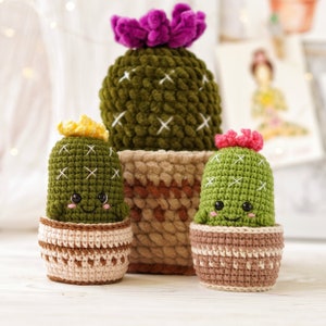 Cheeky cactus CROCHET PATTERN / Amigurumi cactus no sew PDF English pattern / Pincushion crochet pattern image 2