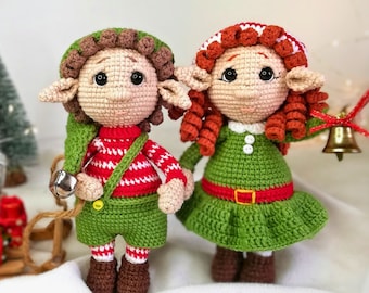 Patrón de crochet de duende navideño: Amigurumi de ayudante de Papá Noel (archivo PDF)