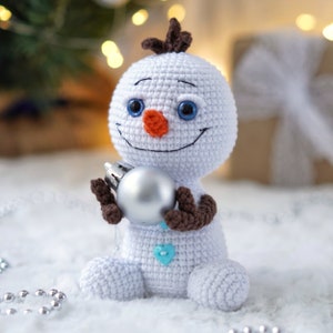 Little snowman CROCHET PATTERN / Amigurumi Christmas PDF pattern / English crochet pattern Snowman with ice cream image 7