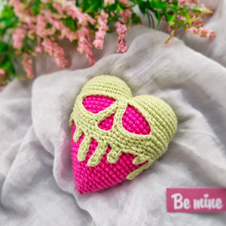 Poisoned heart CROCHET PATTERN / Amigurumi heart PDF English pattern / Valentine's day toy pattern image 7