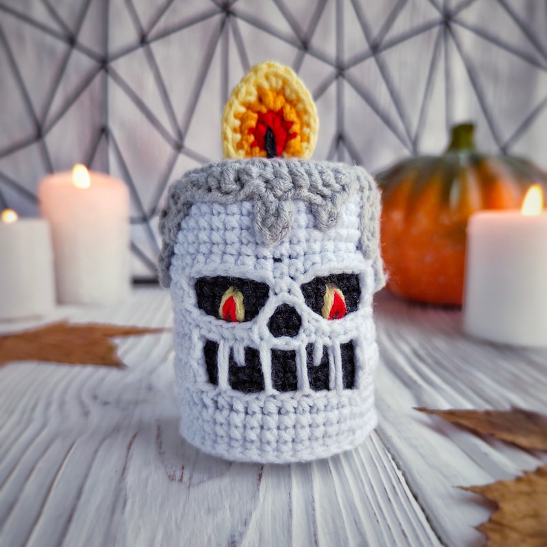 Halloween candle CROCHET PATTERN / Creepy candle PDF English pattern / Halloween amigurumi pattern image 6