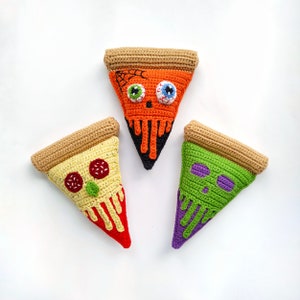 Skull pizza CROCHET PATTERN / Amigurumi pizza PDF English pattern / Halloween toy pattern / Crochet food pattern image 9