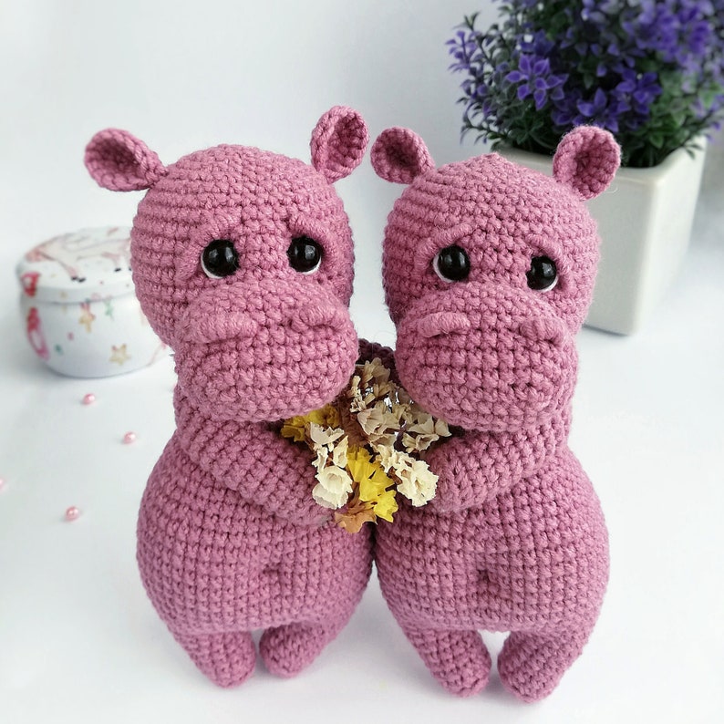 Crochet Toy Pattern : Hippo , Cow , Dragon / Amigurumi Patterns Set 3 in 1 / English PDF Crochet Pattern image 2