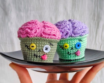 Modèle au crochet pour cupcakes zombies : Halloween Amigurumi (PDF)