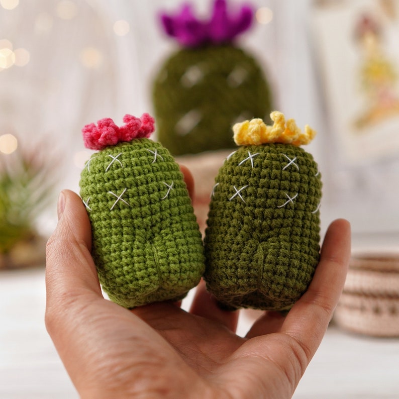 Cheeky cactus CROCHET PATTERN / Amigurumi cactus no sew PDF English pattern / Pincushion crochet pattern image 6