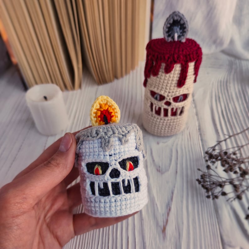 Halloween candle CROCHET PATTERN / Creepy candle PDF English pattern / Halloween amigurumi pattern image 3