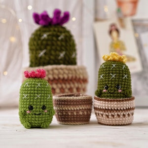 Freches Kaktus-Häkelmuster / Amigurumi-Kaktus ohne Nähen PDF-englisches Muster / Nadelkissen-Häkelmuster Bild 8