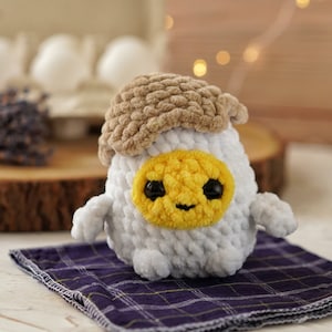 PATRÓN CROCHET Huevo / Amigurumi huevo descarado PDF Patrón inglés / Patrón crochet huevo de peluche