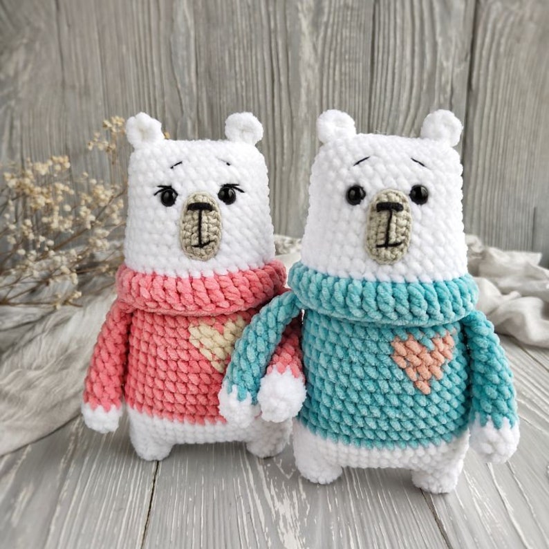 Bear in sweater CROCHET PATTERN / Amigurumi teddy bear PDF English pattern image 7