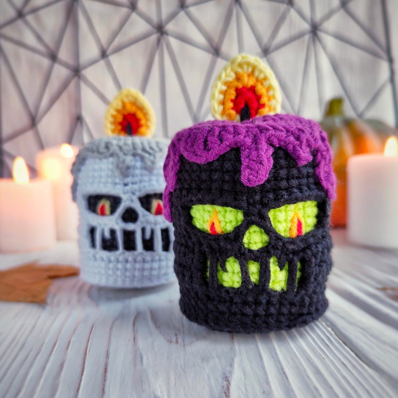 Halloween candle CROCHET PATTERN / Creepy candle PDF English pattern / Halloween amigurumi pattern image 8