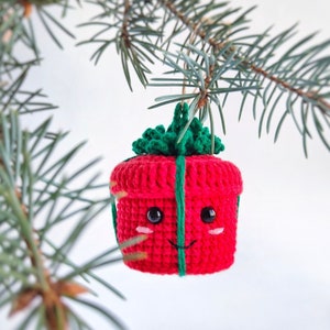 Christmas ornaments CROCHET PATTERN Amigurumi Christmas PDF pattern English crochet pattern set of 3: candle, bell, gift box image 3