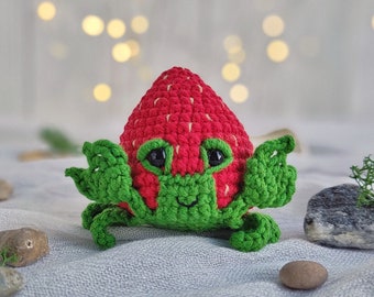 Strawberry crab CROCHET PATTERN / Crochet crab keychain PDF English pattern /  Hermit crab amigurumi pattern