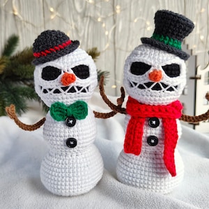 Creepy snowman CROCHET PATTERN / Amigurumi Snowman PDF English Pattern / Christmas toy Crochet Pattern