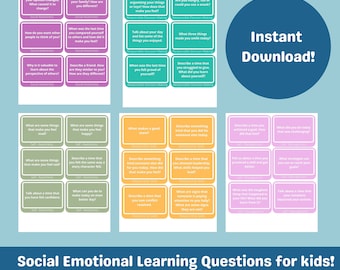 Social Emotional Learning Questions | Montessori school tools | Pre-School Homeschool | Educational Printable | Instant Digital Download