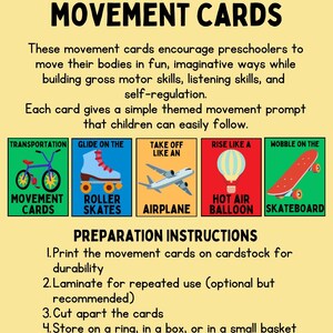 Transportation Movement Cards | Preschool Gross Motor Skills (PDF Download) image 2