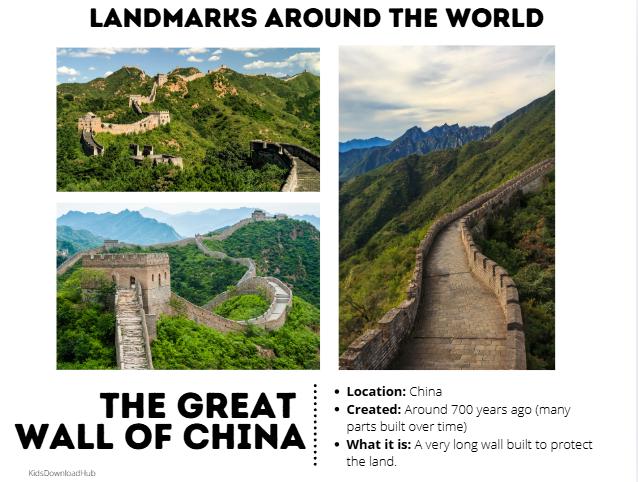 Landmarks Around the World Block Center Cards | Preschool Geography ...