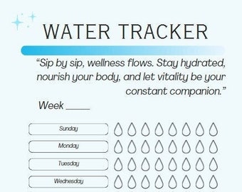 Weekly Hydration Tracker – Customizable Water Intake Journal
