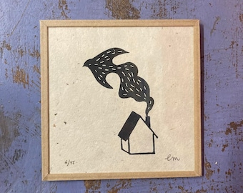Linocut "The House"
