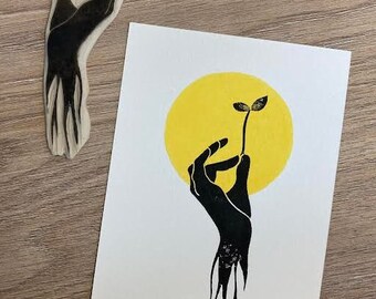 Linogravure "La Recette de la vie"