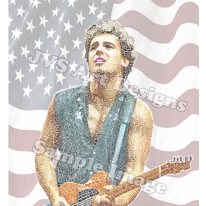 Typographical Portrait, Bruce Springsteen &quot;The Boss&quot;