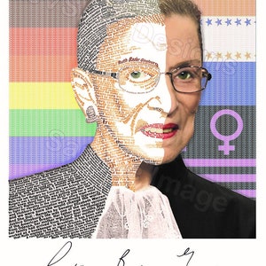 Typographical Portrait, Ruth Bader Ginsburg