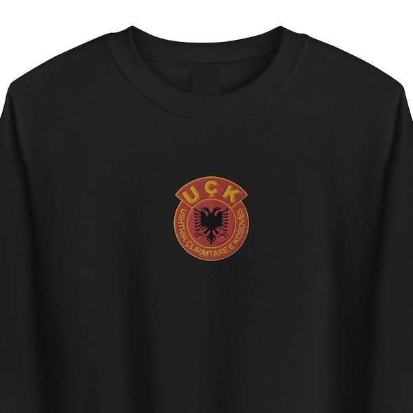 UÇK Emblem Embroidered Adult Sweatshirt, UCK Sweater, Ushtria Çlirimtare e Kosovës, Albanian Sweater, KLA Sweater, Kosovo Liberation Army