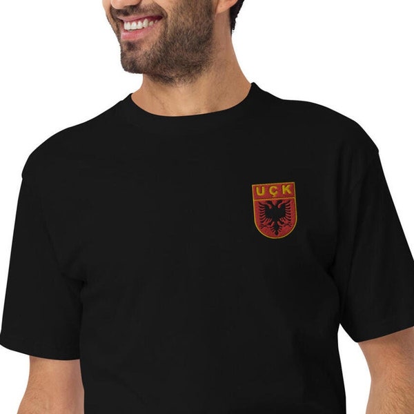 UÇK Embroidered Adult T-Shirt, UCK Shirt, Kosova Military/Army, Kosova/Albanian Heroes, Albanian Fighters, Albanian Clothing