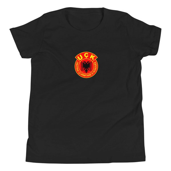 UÇK Emblem Youth T-Shirt, For Youth 4-14 Years, UCK Shirt for Youth, Kosova Military/Army Heroes, Albanian Clothing